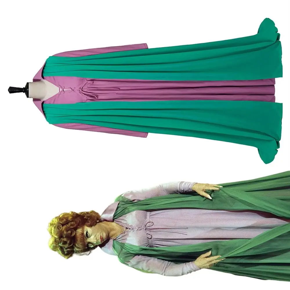 

Movie Agnes Moorehead Cosplay Costume Adult Women Purple Long Sleeve Dress with Shawl Halloween Carnival Party Suits