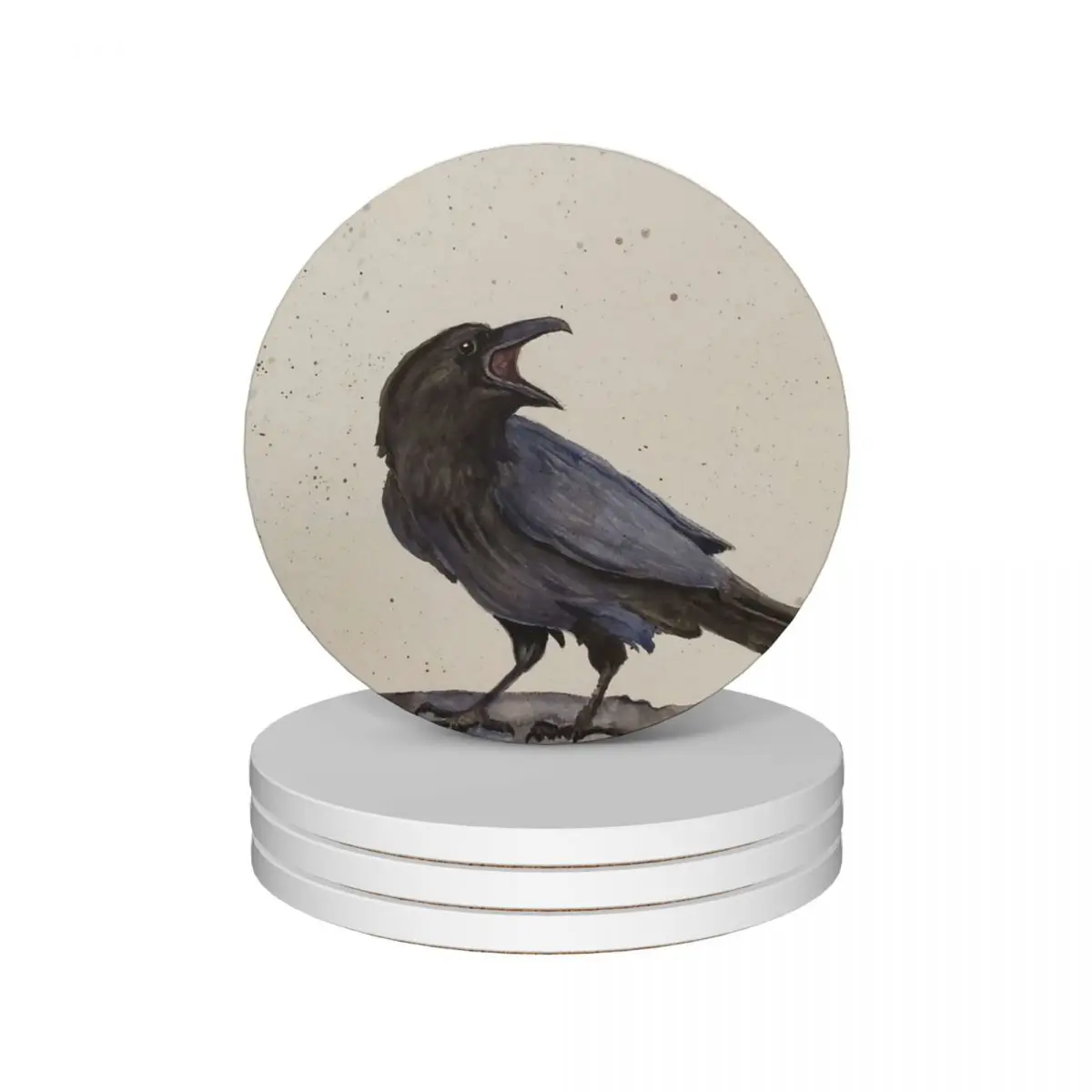 

Raven Ceramic Coasters (Set of 4) for coffee cups for table Coasters