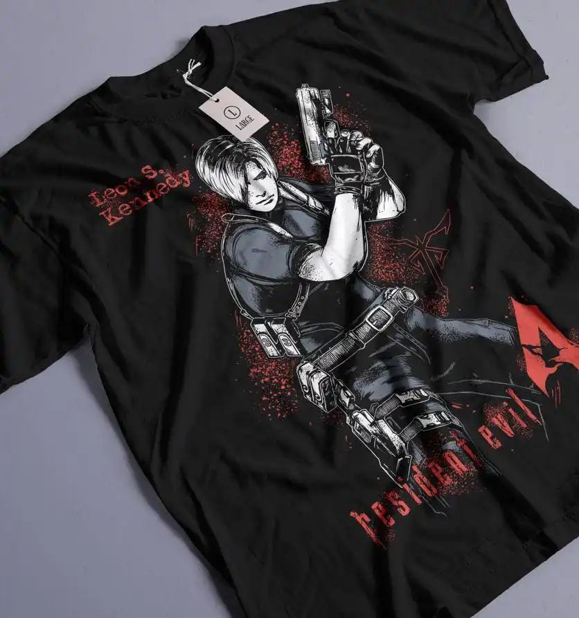 Leon S Kennedy Resident Evil 4 Game Graphic T-Shirt Cotton Men Women Streetwear Tee