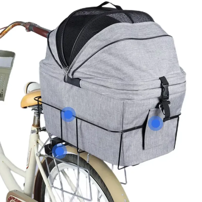 Pet Bicycle Carrier Bag Folding Small Pet Cat Carrier Dog Basket Large Capacity Breathable Pet Going Out Carrier Bags