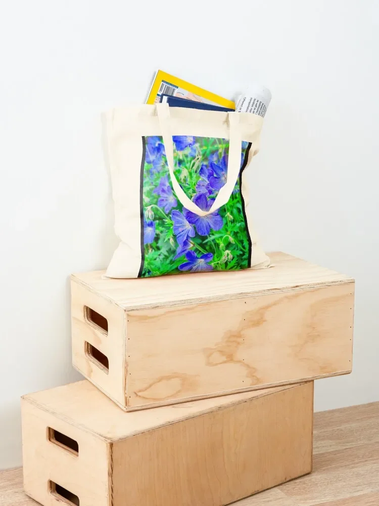 Blue flowers Tote Bag tote bag men's bag for beach Shopper hand