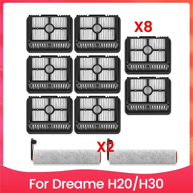 

AEE4-10PCS фильтрующая сетка и комплект роликовых щеток для Dreame H20 H30 запасные части для ручного пылесоса