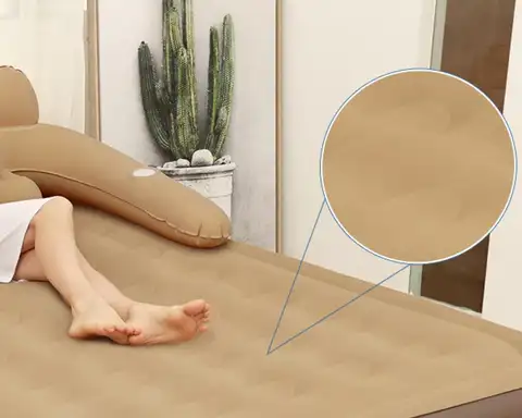 कैम्पिंग एयर बेड बैकरेस्ट के साथ कैम्पिंग फोल्डिंग होम इंडोर आउटडोर 2 व्यक्तियों के लिए इन्फ्लेटेबल गद्दा एयर कुशन 48 सेमी ऊंचा बेड 8 best sales शिविर बिस्तर - №5