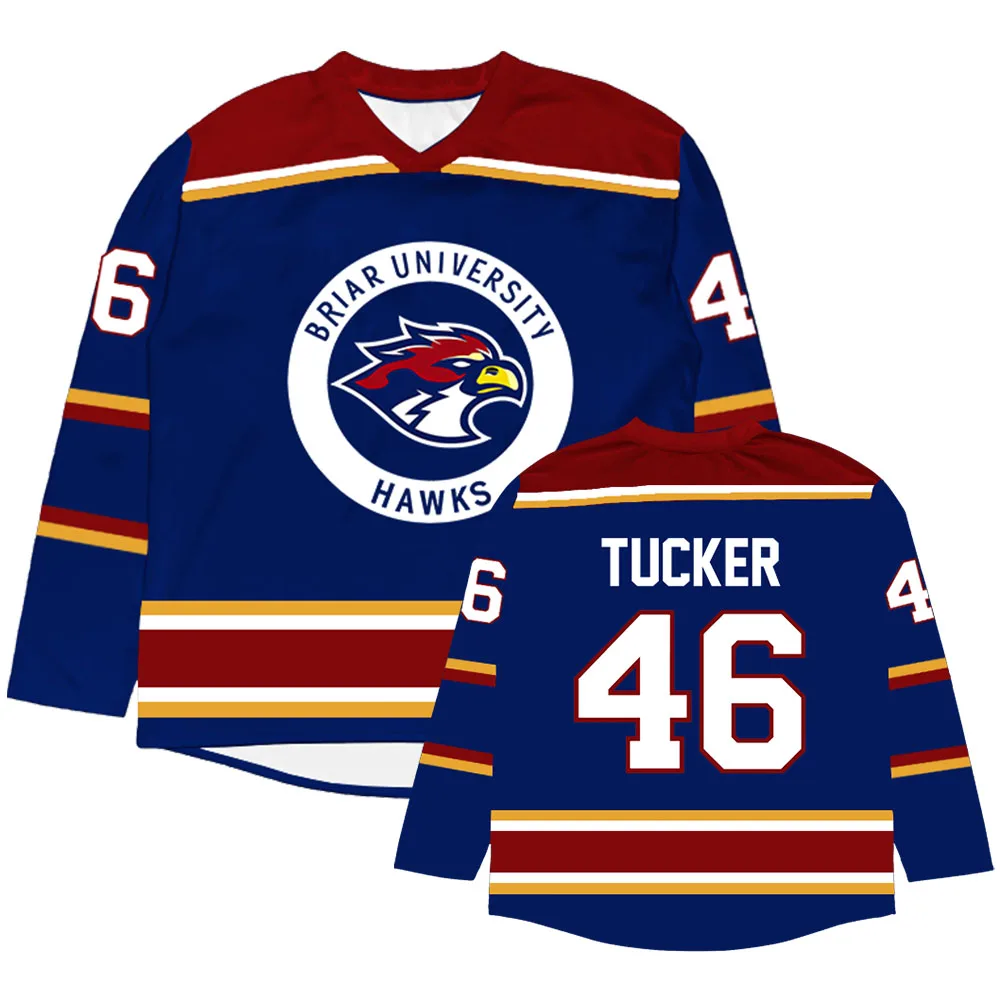 Men Clothing Off Campus Briar University Hockey Jersey Graham 44 22 DI LAURENTIS 66 Tucker46 T-shirt Long Sleeve Loose Tshirts