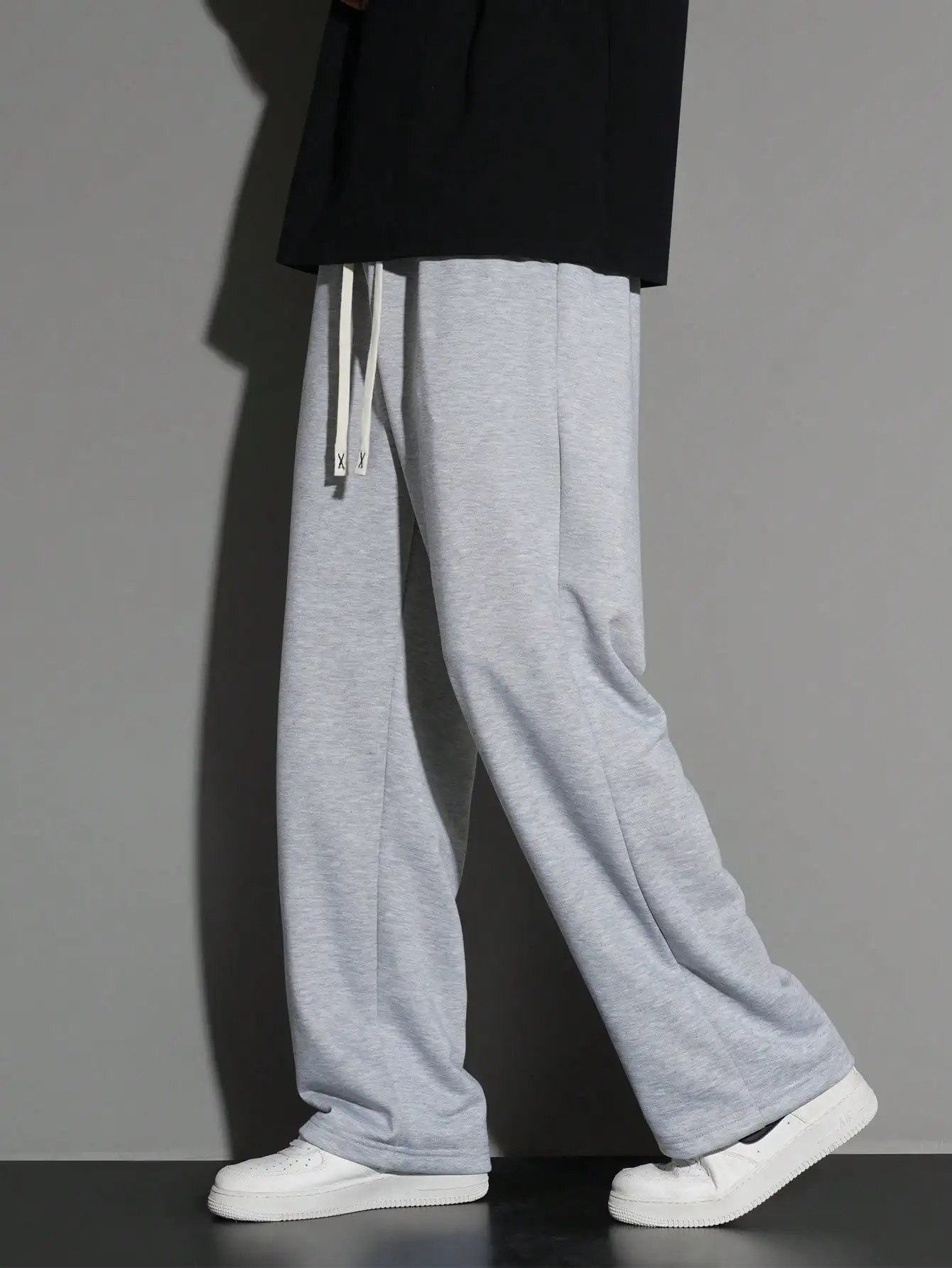 

Мужские свободные широкие брюки с завязками на талии для осени и зимы