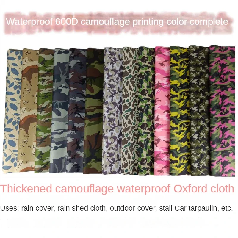 Camouflage Waterproof Fabric Oxford 600D PVC By The Meter for Awning Tents Sewing Green Pink Diy Thickened Printed Coating Cloth