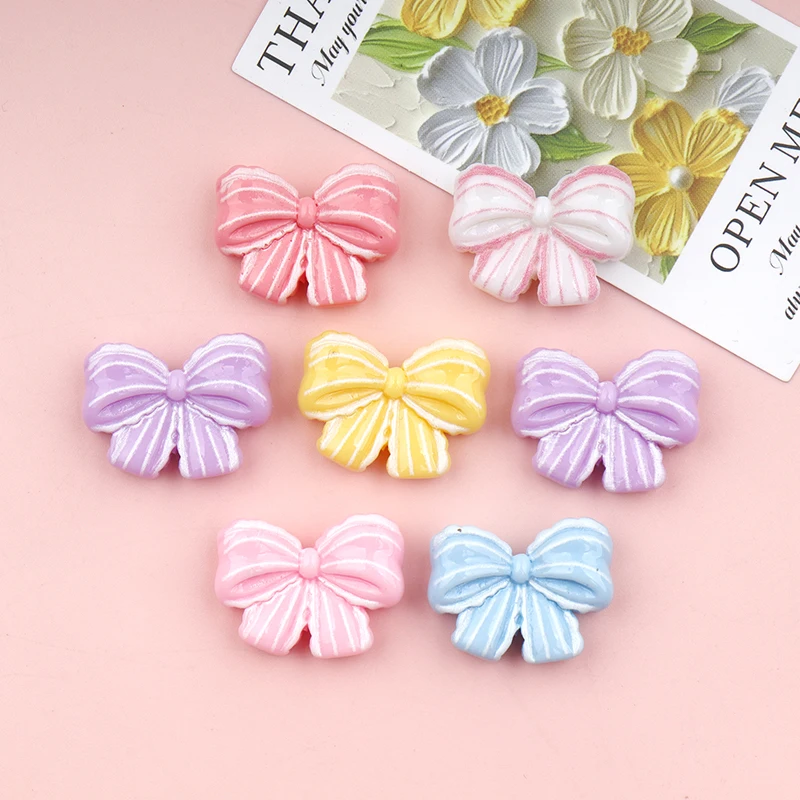 10/100pcs Bows Flatback Resin Cabochon Kawaii Scrapbooking Crafts Decor DIY Handmade Headwear Accessories