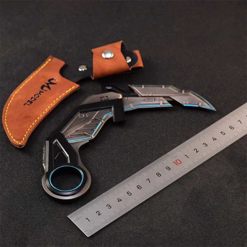 발로란트 무기 RGX 11z 프로 Karambit 게임 주변기기, 금속 사무라이 소드 근접 무기 모델, 데스크탑 장식품, 선물 장난감, 17cm