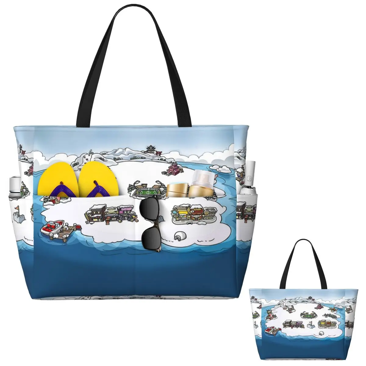 حقيبة حمل على الشاطئ من Club Penguin M، حقيبة رياضية لليوجا واليوجا، حقيبة حمل كبيرة للنساء، حقيبة سفر للياقة البدنية