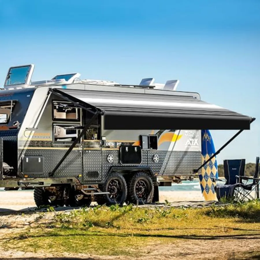 Manual RV Awning Complete Kit Retractable Camper Awning for RV or Trailers RV Roll Out Awning for Camper or 5th Wheel, Travel T