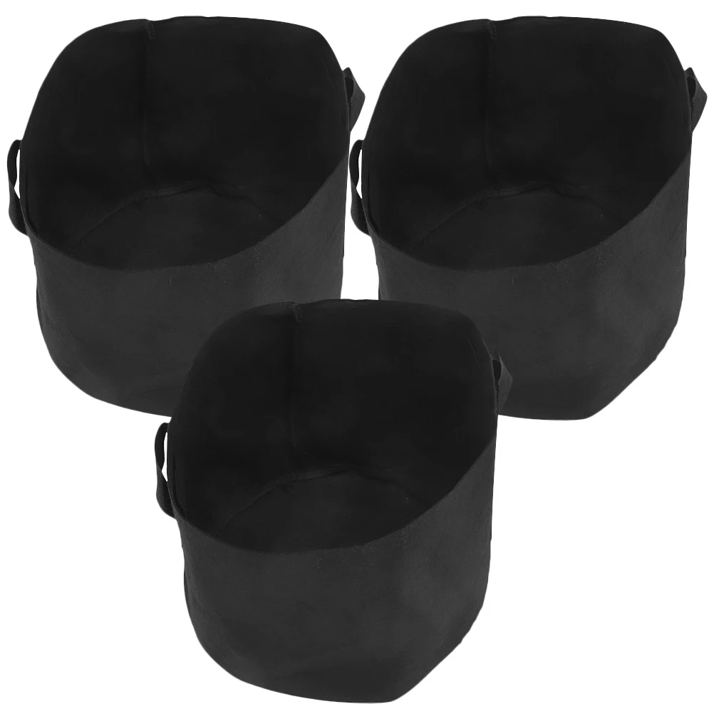 

3 Pcs H held Planting Bags Thickened Round Gallon Bags Trees Flowers Vegetables Breathable Non Woven Planter Pouches Garden Use