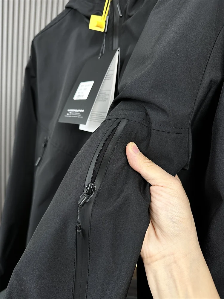 

Men's Casual Hooded Jaet Outdoor Windproof Waterproof Full Glue Fall Faion Urban Loose Fit Long Sve Daily Wear