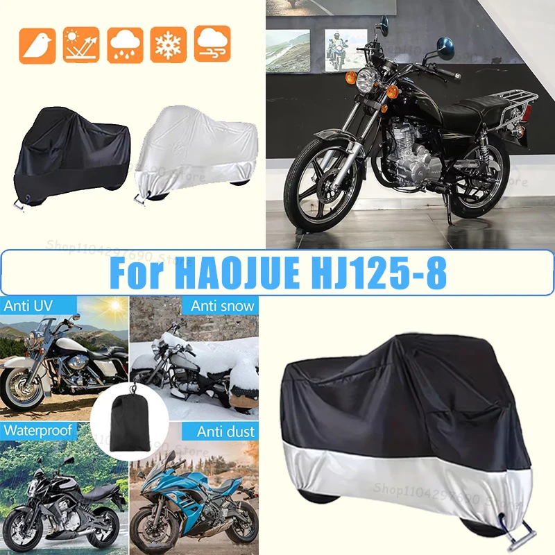 210D Oxford Motorcycle Cover Waterproof All Season UV Protection For HAOJUE HJ125-8 Anti-Tear Windproof Motorbike Cover