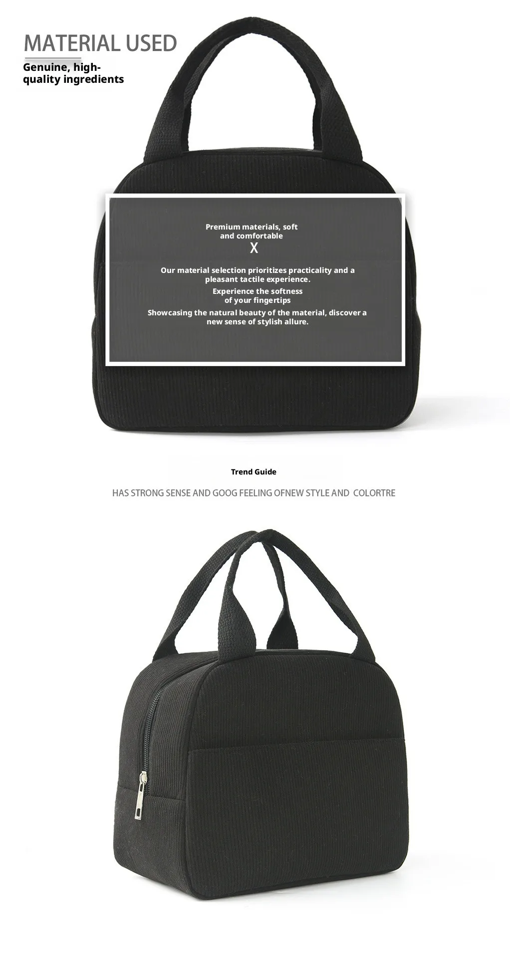 Tragbare Lunchtasche, isolierte Tasche, Lunchbox-Tasche, Lunchtasche mit Tragegurt, Lunchbox-Aufbewahrungstasche für Arbeit und Schule – Detail 4