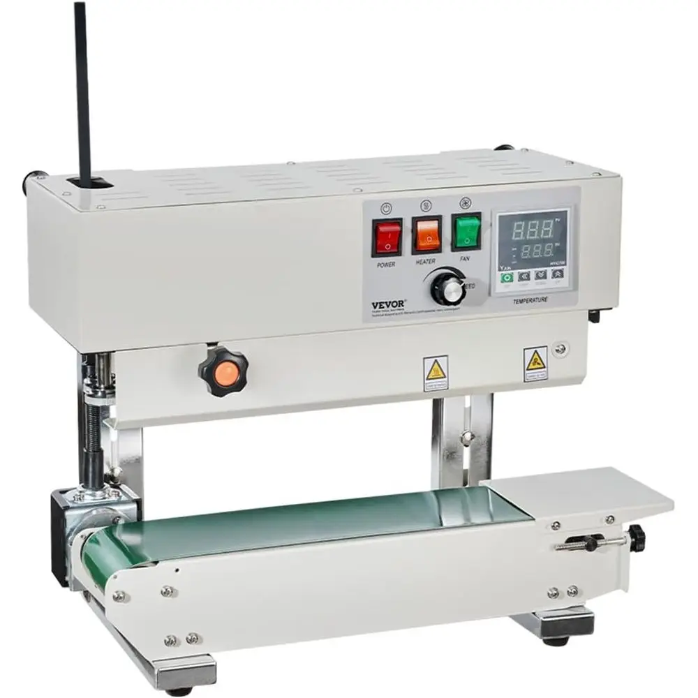 

Continuous Bag Band Sealing hine, 0.24-0.47 in/6-12 mm Seal Width, Band Sealer hine with Digital Temperature Control, Carbon Ste