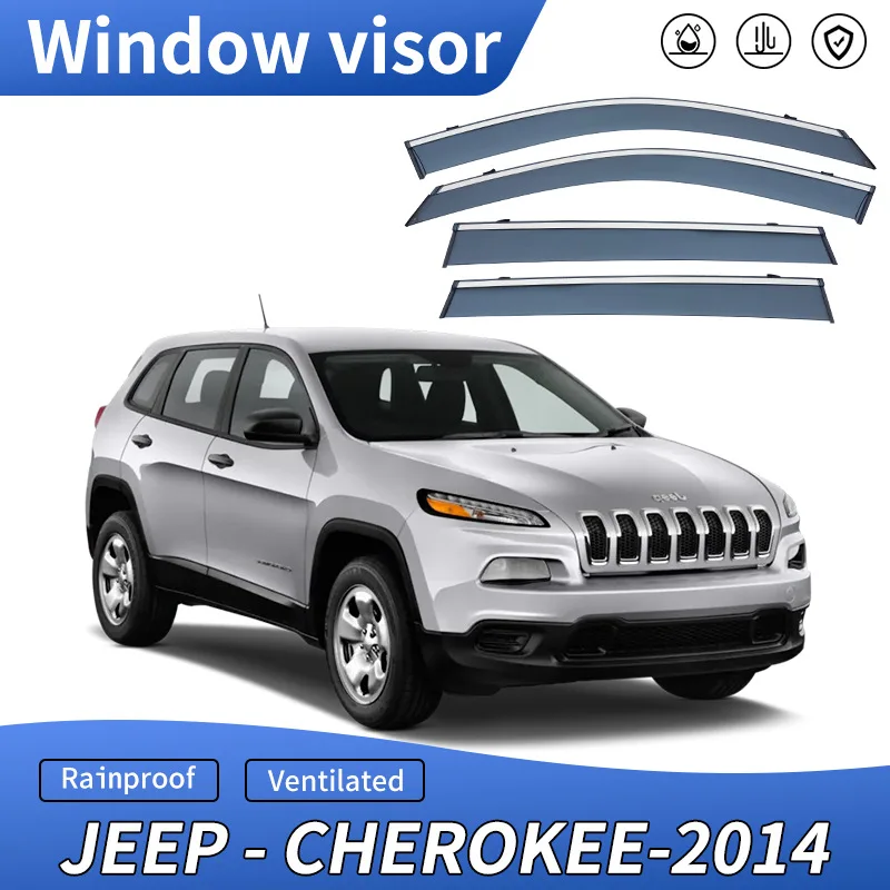 

4Pcs For JEEP Cherokee 2014-2023 Car Window Visor Awning Shelters Windshield Side Window Rain Sun Shade Auto Accessories