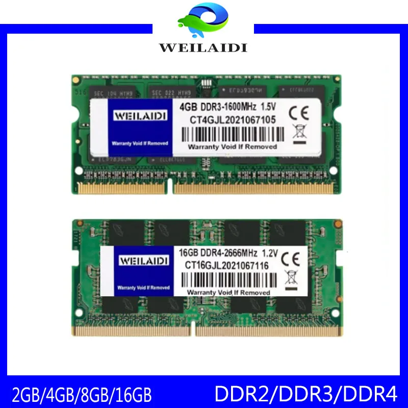 DDR2 DDR3 DDR4 2GB 4GB 8GB 16GB memoria ram para ordenador portátil PC2-5300 6400 PC3-1.5V 1333 1600 PC4-1.2V 2133 2400 2666MHZ memoria ram SODIMM