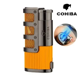 New Personalized and Creative Men's Boutique Three Straight Windproof Flame Metal Windproof Lighter COB938 Multifunctional Tool