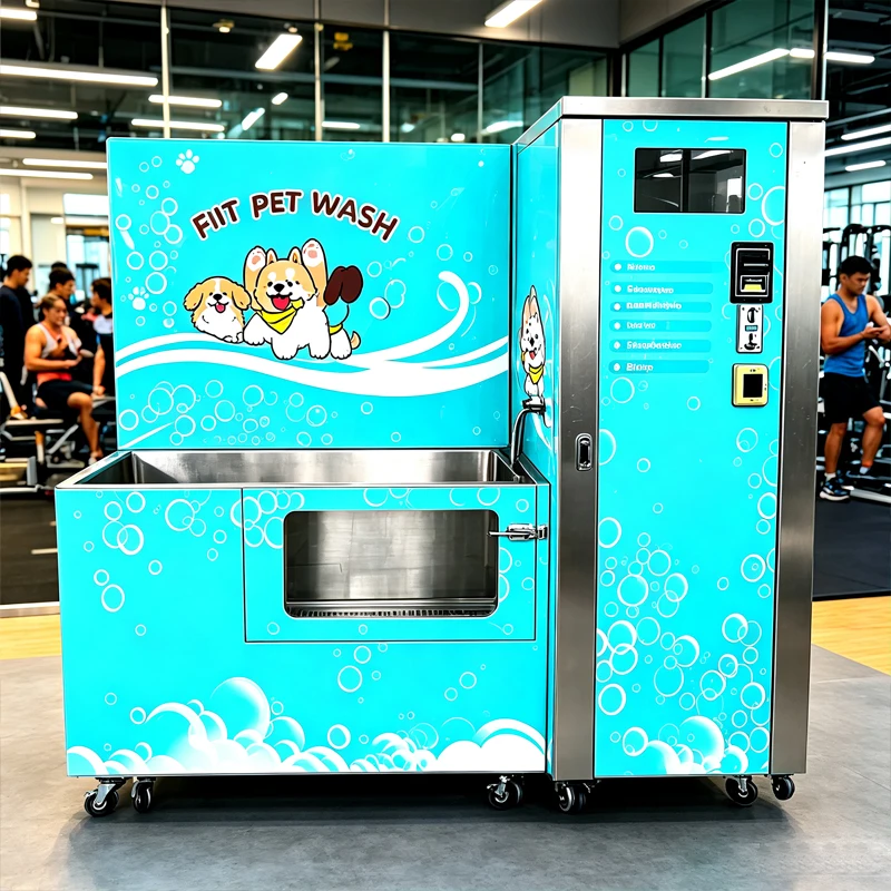 Coin Operated Pet Wash Machine Self Service Dog Bath Equipment For Rooftop Terrace Commercial Area Customized