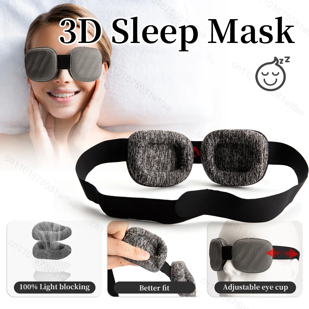 

3D Sleep Eye Mask Soft Sleeping Aid Eye Portable Blindfold Block Out Light Travel Relax Night Breathable Zero Pressure Eyepatch