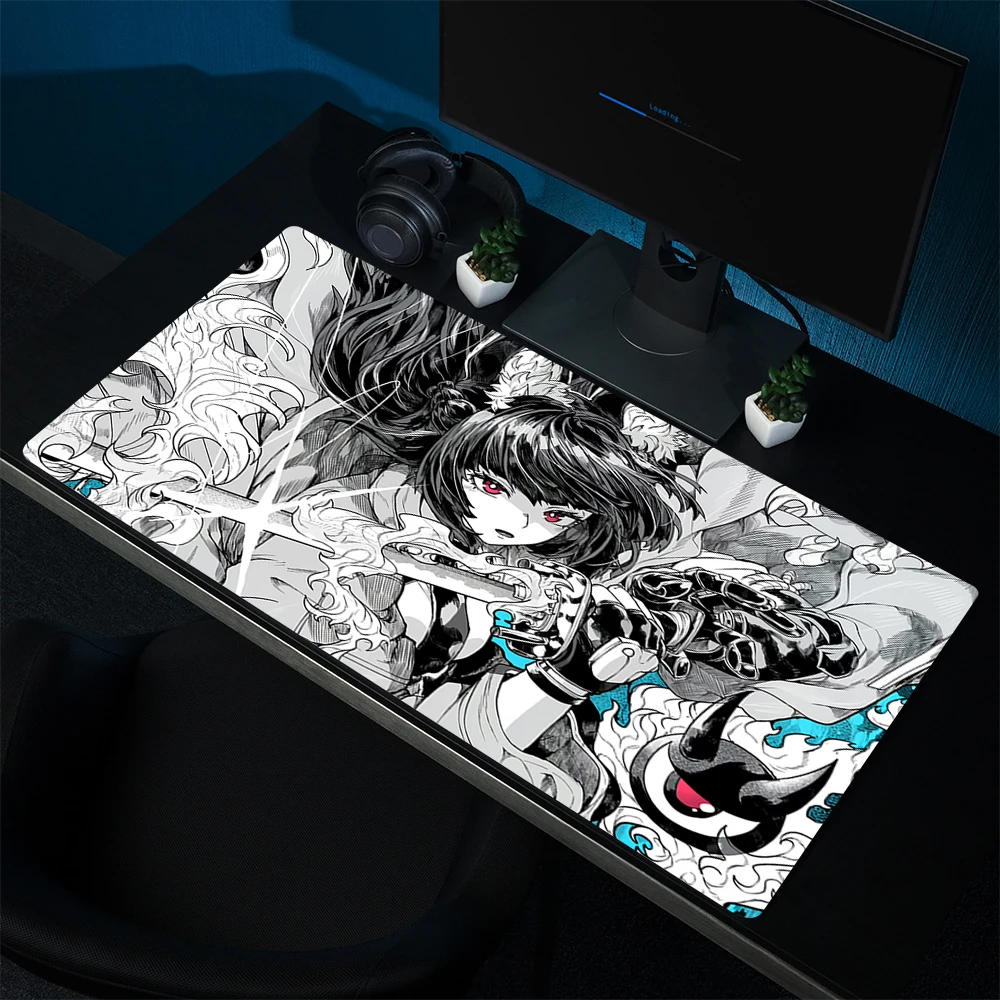 

Large Gaming Mouse Pad Zenless Zone Zero Hoshimi Miyabi Game Mouse Mat 900x400mm Gamer Mousepad Rubber Desk Mat Keyboard Pad XXL