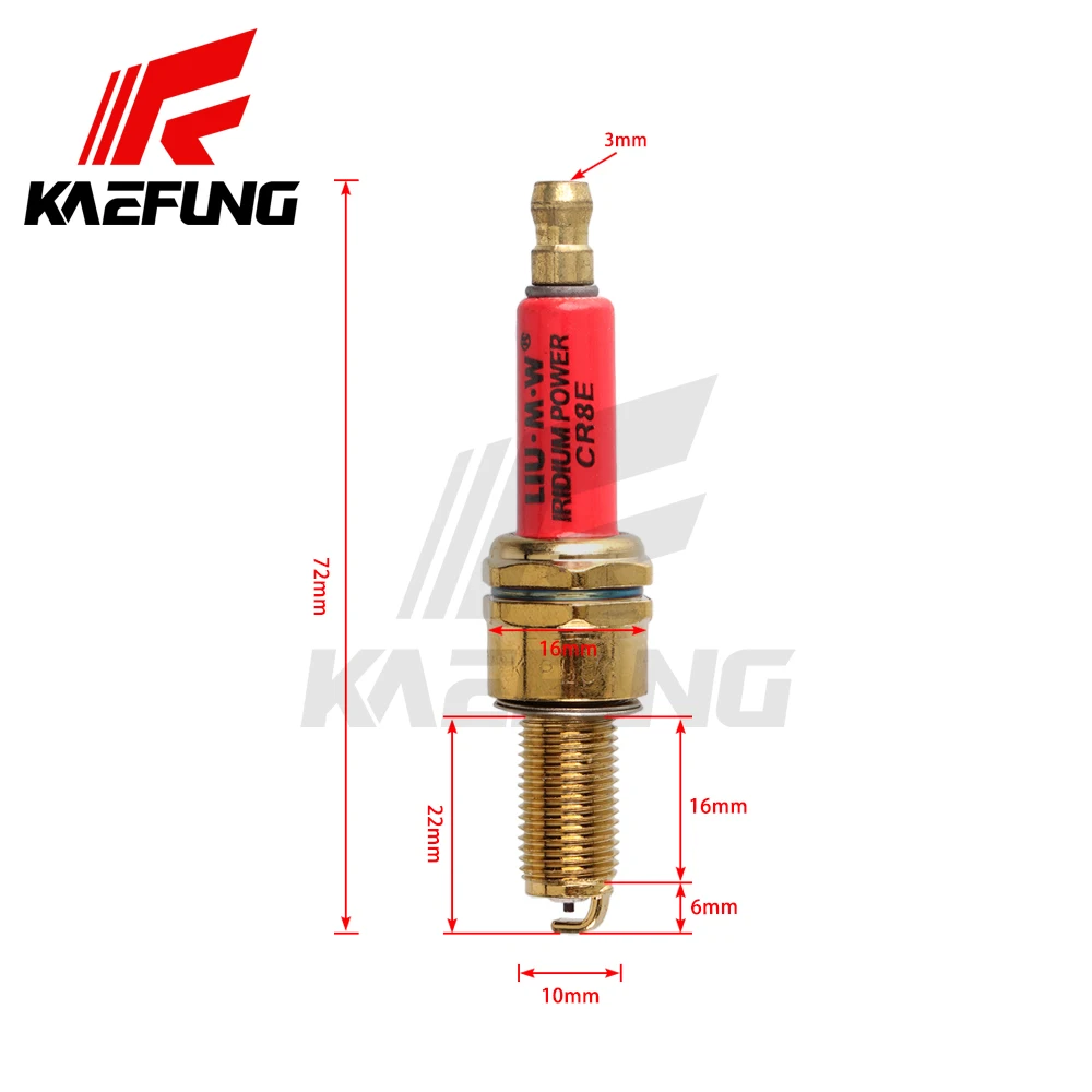 CR8E/CR8EB/CR8EK/CR8EVX/CR8EIX/CR9E/B8RTC Spark Plugs For HJ125T-8/HS125T ATV Go Karts Moto Engine Accessories