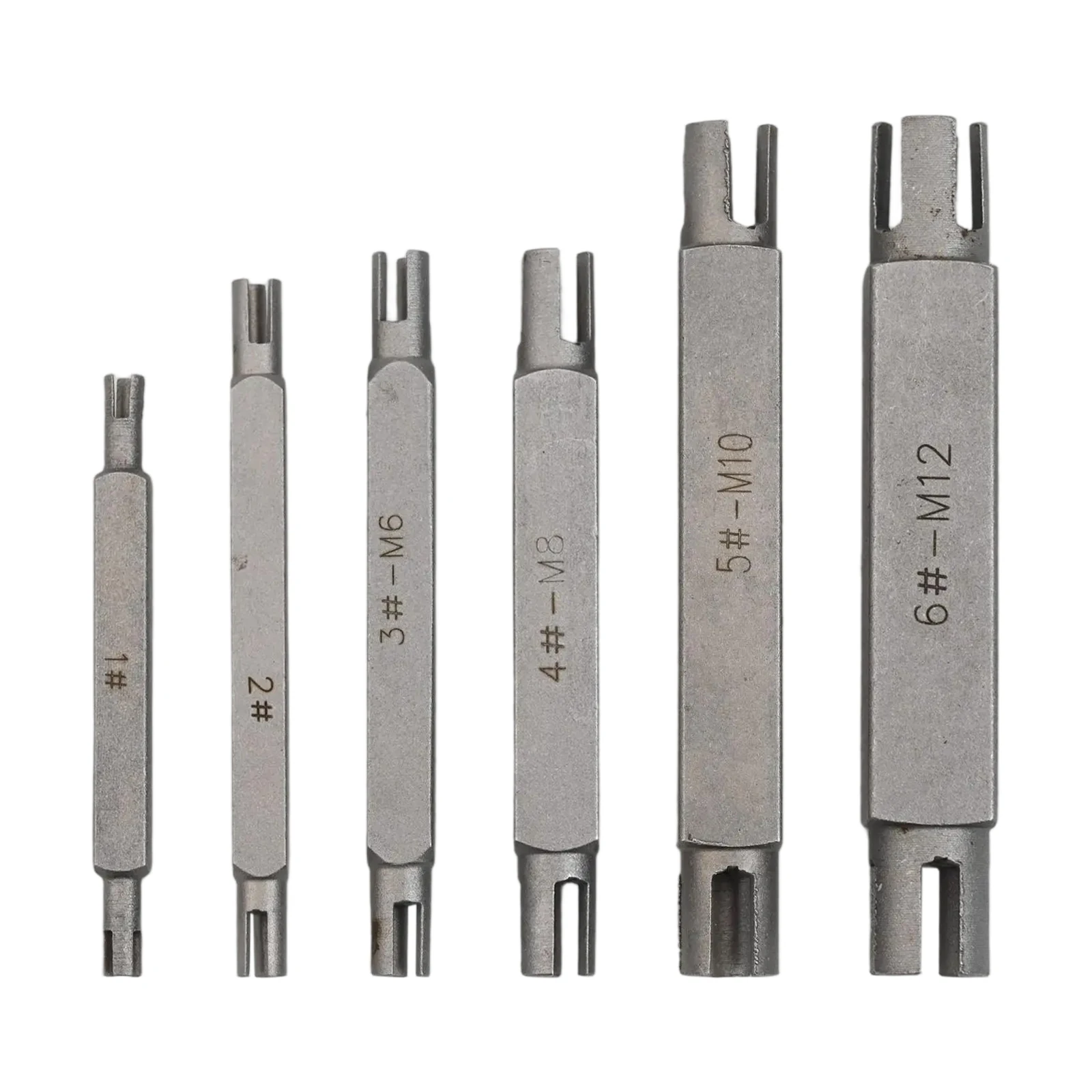 6pcs Broken Tap Extractor Hex Double Head Screw Remove Tools M4/5/6/8/10/12 Taps Wrench Damaged Screw Tap Remover Drill Bit