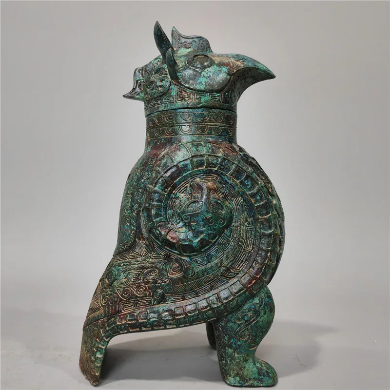 Bronze Ware Luoyang Zun Bird Bottle Owl Bronze Zun Wine Ware Ancient Bronze Craft Decoration Wedding