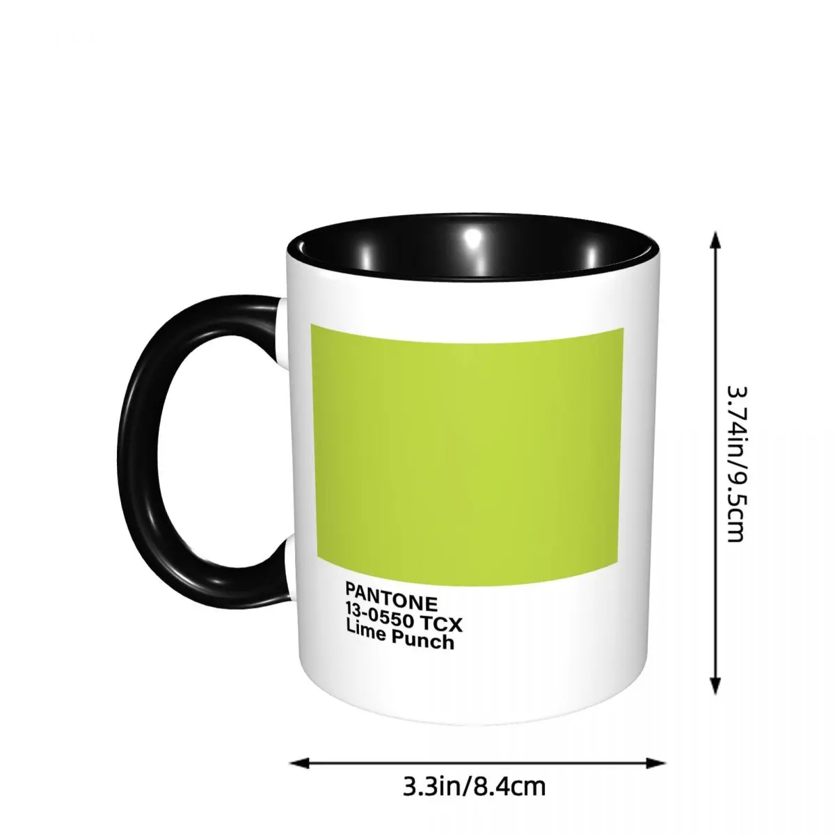 Pantone 13-0550 TCX Lime Punch Mug Funny Ceramic Coffee Cups Tea Mugs Milk Cup Drinkware Gifts for Woman Man