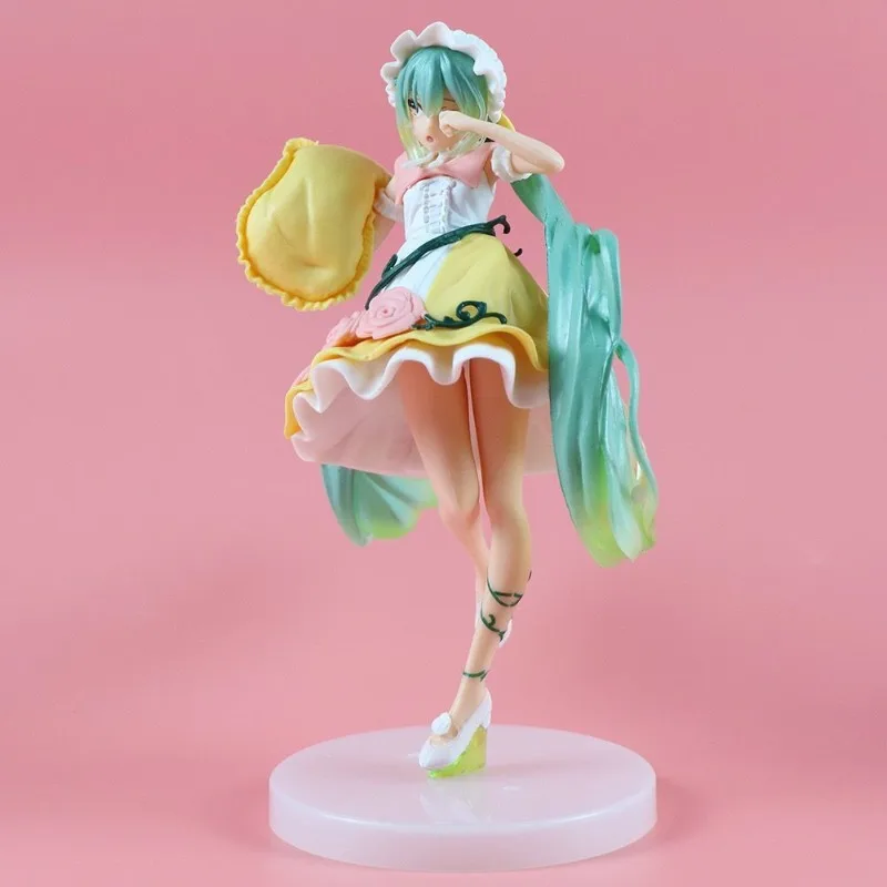 Hatsune miku bandai anime figura bela adormecida raiponce coleção boneca chassi de mesa ornamento do carro presente aniversário crianças brinquedos