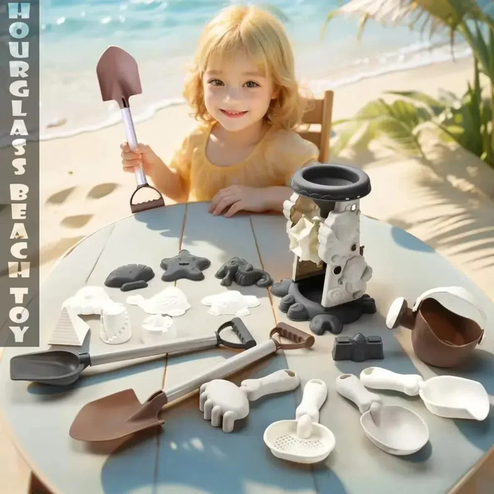 8pcs Set Plastic Beach Sand Starfish Whale Mold with Bucket Sand Castle Kit 3-10 Age Range Octopus Sand Molds for Beach Play