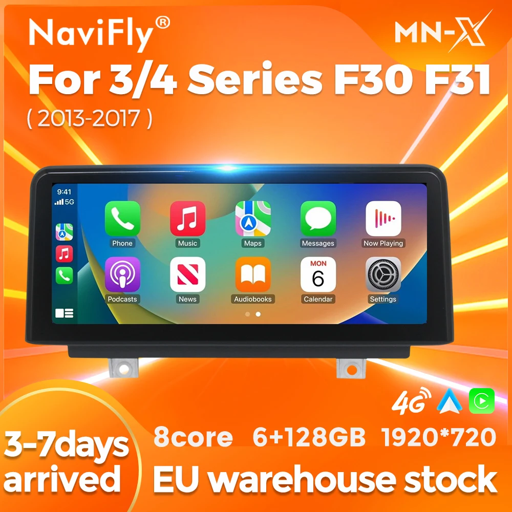 NaviFly MN-X per BMW serie 3 4 F30 F31 F32 F33 F34 F36 2013-2017 lettore Video per Auto Android 13 navigazione GPS WIFI Carplay Auto