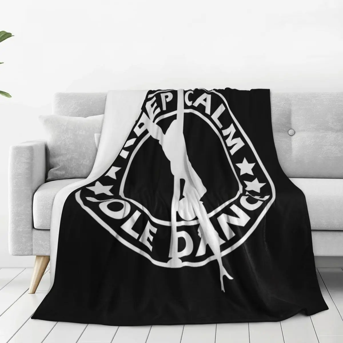 Keep Calm Pole Dance Hangback Pole Dance Blanket Flannel Portable Sofa Throw Blankets For Home Bedroom Outdoor Throws Bedspread