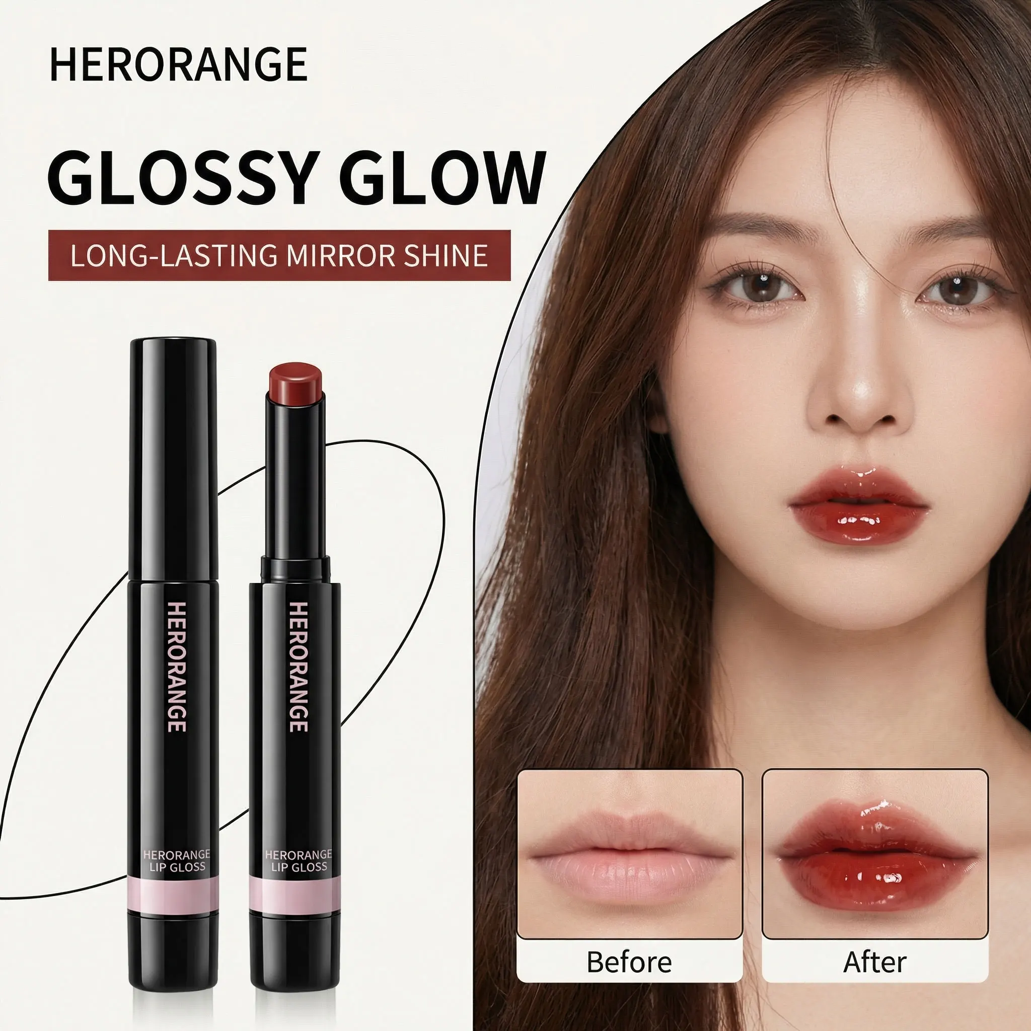 Herorange Hydrating Lip Jelly Watery Gloss Effect Easy to Wear Create Glam Lip Look