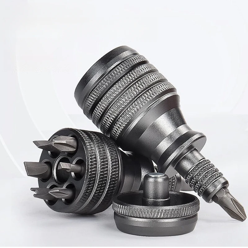 

7Combination1Aluminum Alloy Lock and Load Spray Multi-Function Screwdriver Repair Tool Suit Cross and Straight Multi-Purpose Bit