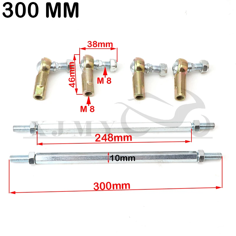 M8 Ball Connector Bolt Pull Rod 280MM300MM315MM Universal For 50cc 70cc 110cc Quad Bike ATV Kart Dune Buggy