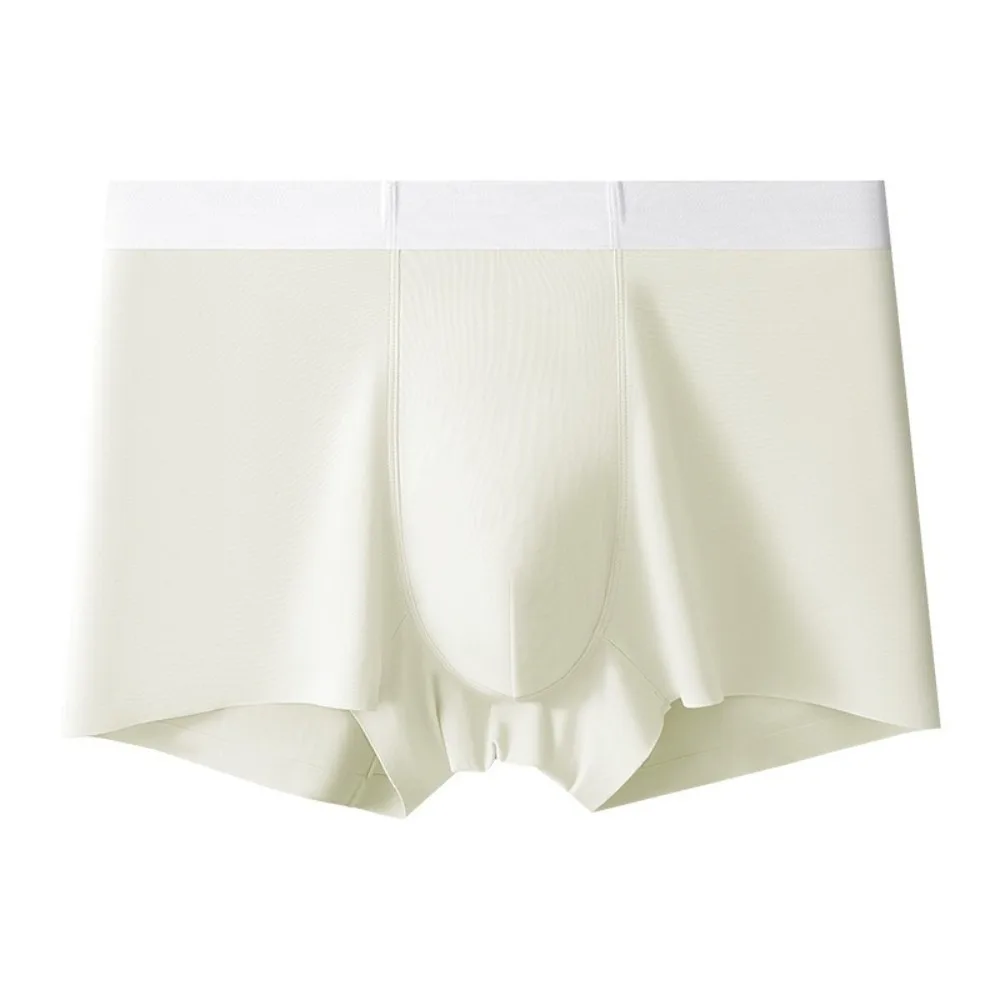 

Simple Quick-dry Men's Boxer Briefs Cool Feeling Breathable Seamless Panties Lingerie Shorts Ice Silk Panties Male