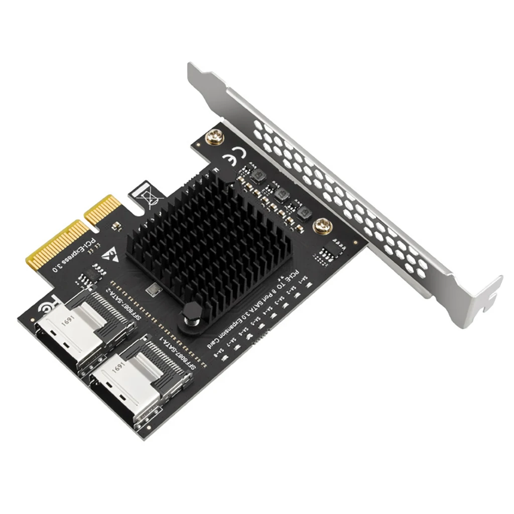 

PCIe X4 To SFF8087 Mini SAS 8 Port SATA 3.0 to Controller PCIe3.0 to SFF 8087 SFF-8087 SATA3 ASM1166 Chip Adapter Expansion Card