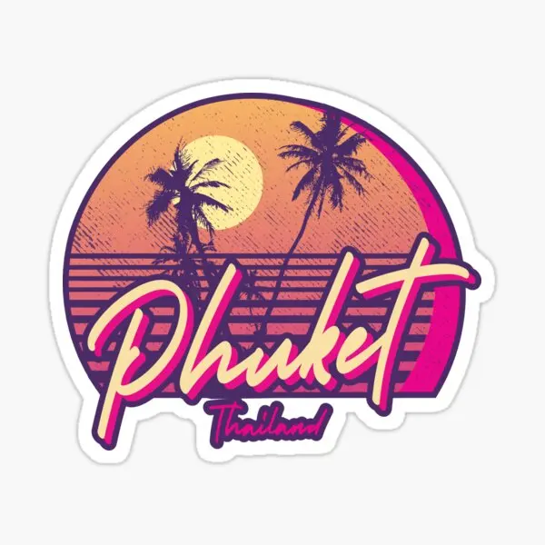 Thailand TH Coconut Tree Tiger Seaside Scenery Sticker Vinyl Laptop Car Window Bicycle Van Camper Wall Door Moto Truck Decal