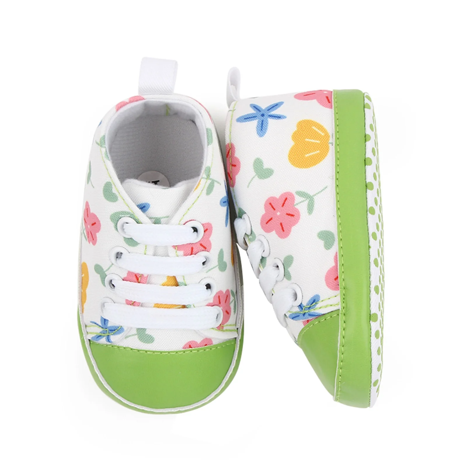 0-18M Baby First Walkers Canvas Shoes Toddler Infant Flower Planet Print Non-slip Walking Shoes Casual Flats for Girls Boys