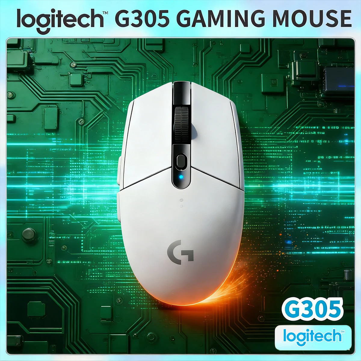

Беспроводная игровая мышь Logitech G305, 12000 точек на дюйм, HERO, точное отслеживание, 6 настраиваемых клавиш, эргономичная контурная форма, подходит для ПК