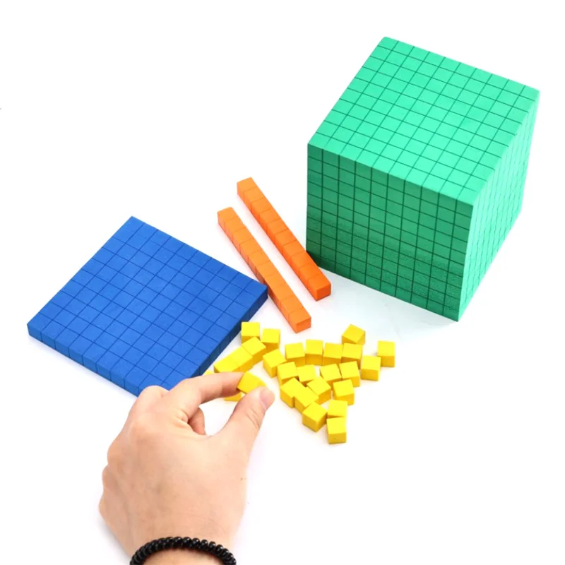 Complete Set Of Ten Math Blocks, Plastic Decimal Set, Children's Math Toys, Counting Cube Set