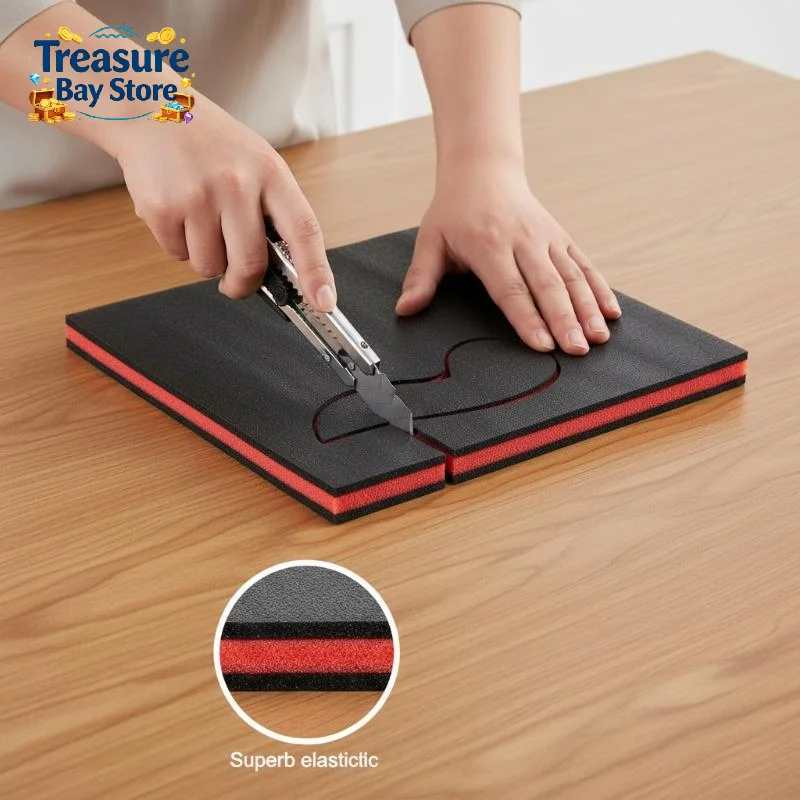 3Pcs EPE Polyethylene Tool Box Foam Inserts, Custom Shadow Foam Drawer Liner For Camera Tool Storage Cases
