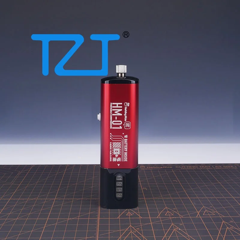 TZT HOBBY-MIO Black/Red HM-01 Portable Compressor Replaceable Battery Lightweight Charging Air Pump 4-Valve Linkage Air Supply