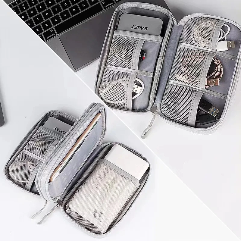 Travel Digital Bag Portable USB Date Cable Organize Product Storage Waterproof Multi-layer Headset Cable Bag Charging Treasure