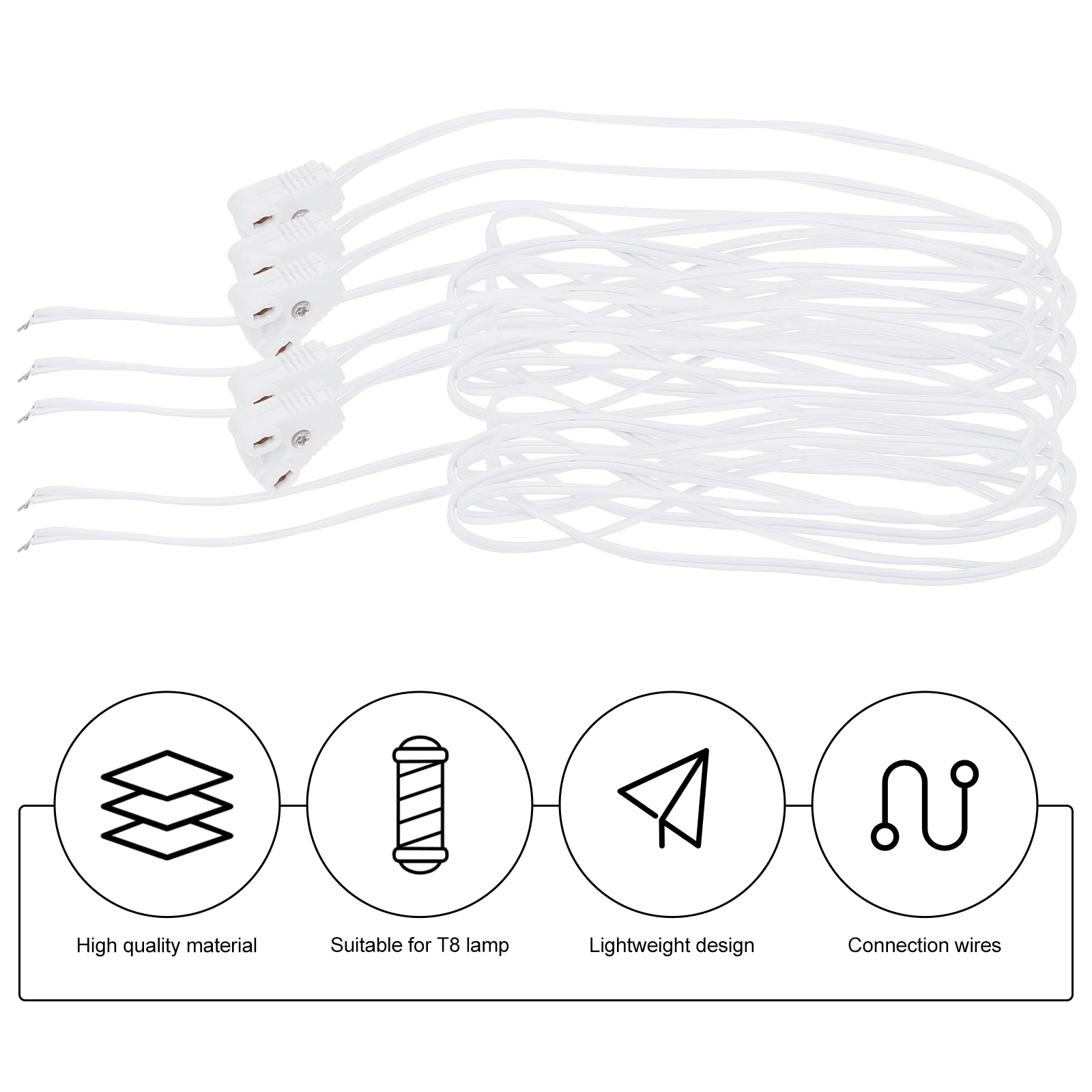 

10pcs Led Light Cable Tube Connection Wire LED Lamp Cable Fluorescent Connecting Led Light Line Daily Use