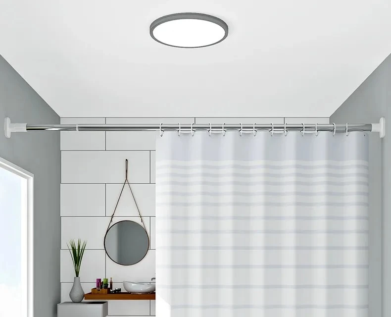 Shower Curtains White Stripe Simple Modern Style Curtain for Bathroom Water Resistant PEVA Fabric with Hooks 200cm Farmhouse