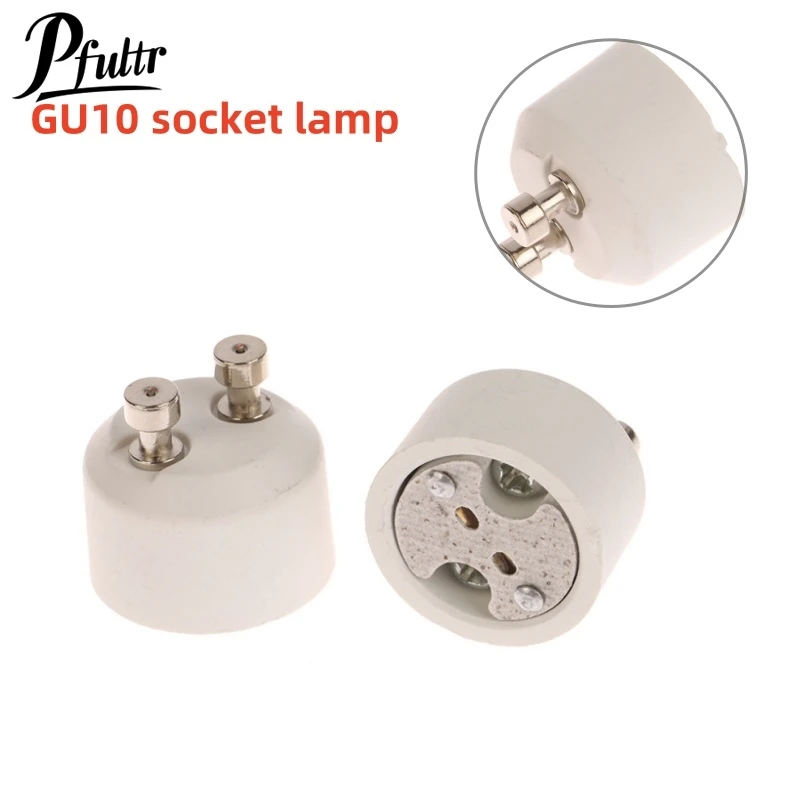 2Pcs GU10 To MR16 Ceramic Socket Base Halogen LED Light Bulb GU10 To GU5.3 G5.3 G4 Adapter White Converter Lamp Holder