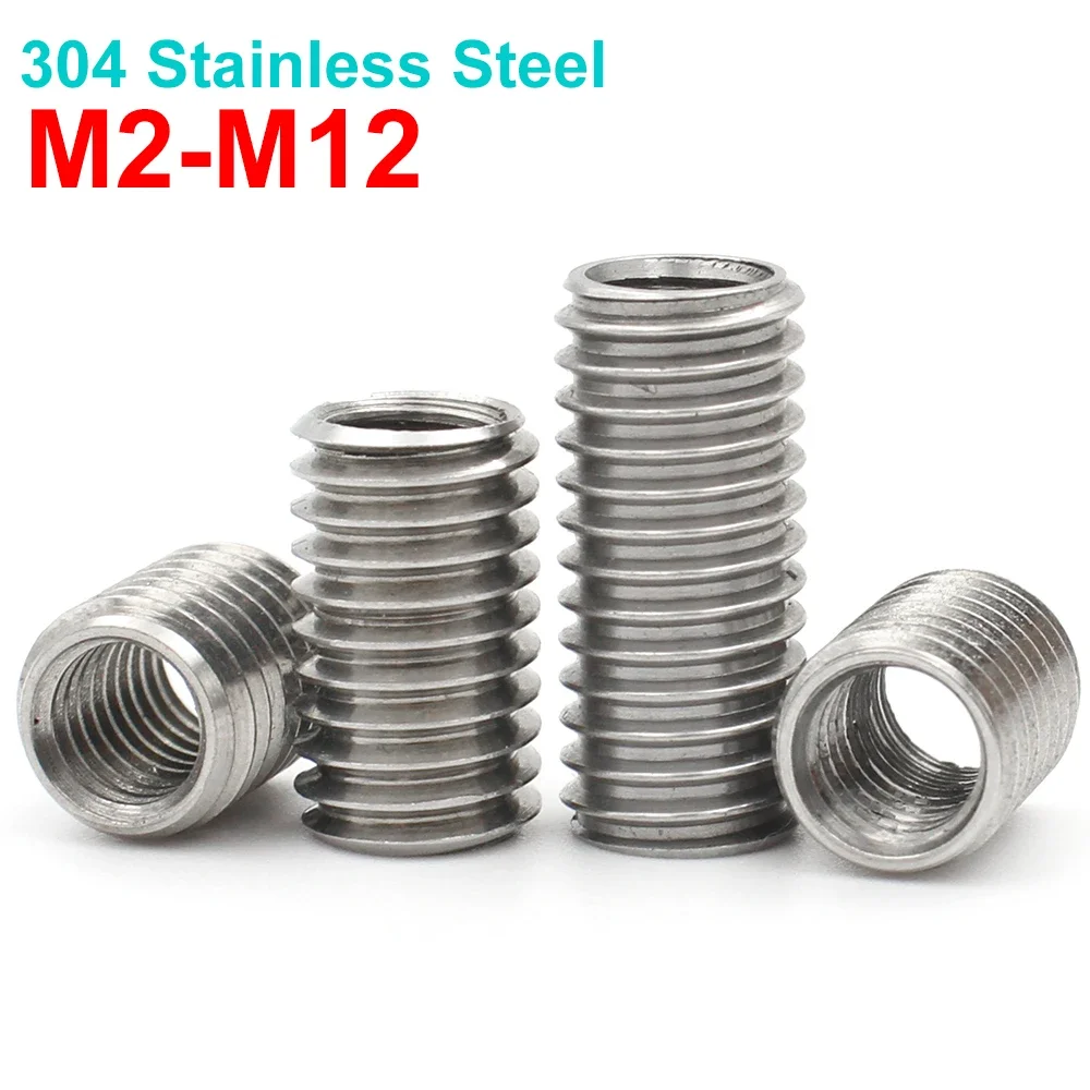 2/5pcs M2 M3 M4 M5 M6- M12 M20 304 Stainless Steel Inside Outside Thread Adapter Screw Nuts Insert Sleeve Converter Nut Coupler
