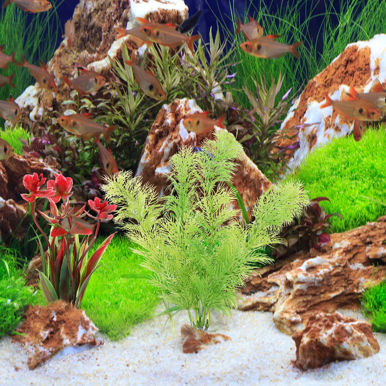 11 Pcs Fish Tank Green Plants Artificial Water Aquarium Aquatic Decoration Fake Seaweed Decorations